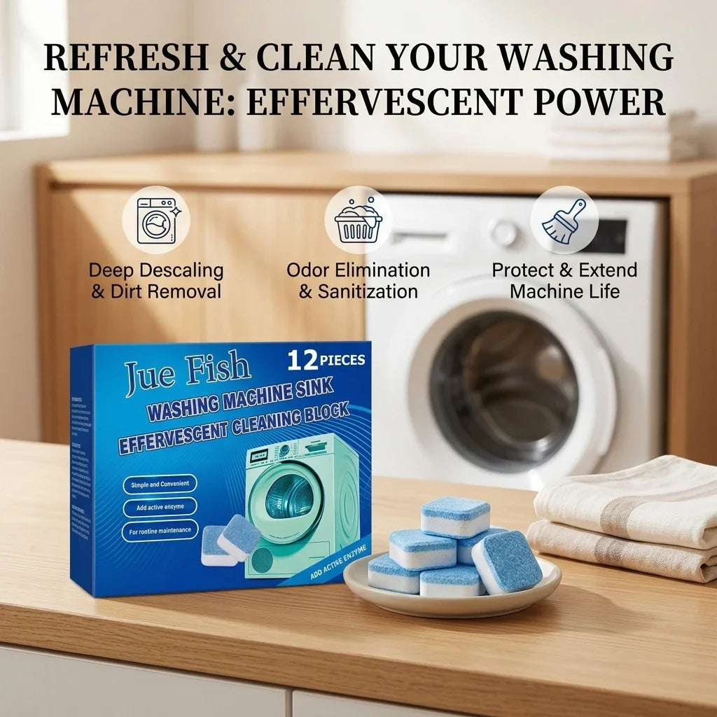 Washing Machine Cleaning Tablets – Removes Stains & Scale Washing Machine Cleaner Qme