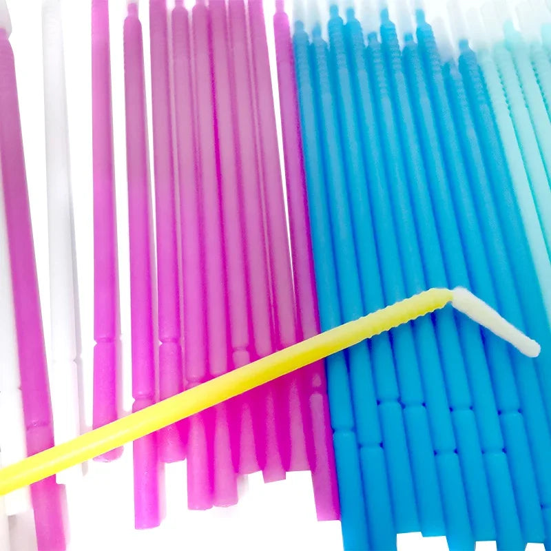 100pcs Bendable Disposable Microbrush Applicators – Eyelash Microbrush Applicators Qme