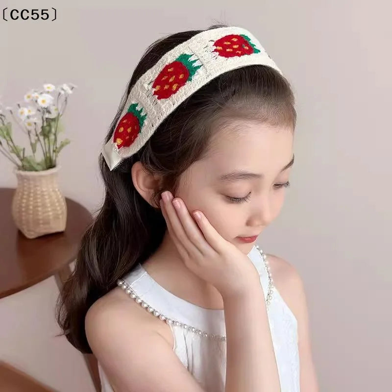 Knitted Flower Print Headband for Women – Colorful Hair Band Knitted Hair Headband Qst