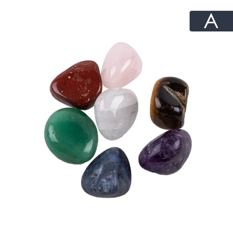 Seven Chakra Natural Crystal Gemstone Ornaments & Gift Set Crystal Gemstone Ornament Qme A
