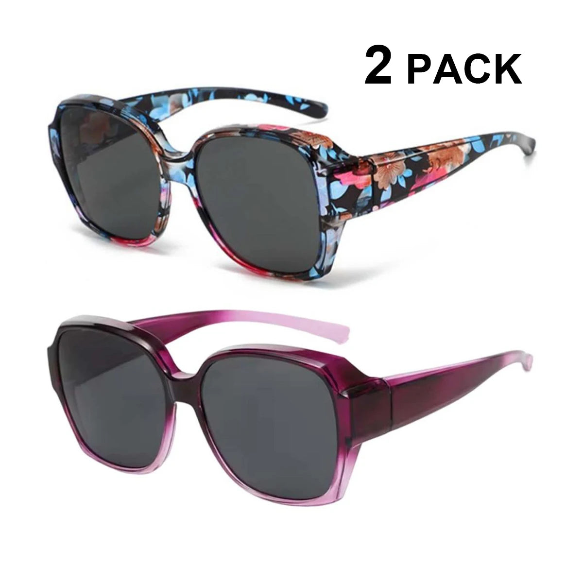 VOPHA Over-Glasses Sunglasses UV400 Clip-On – Men & Women Clip-On Sunglasses Qst 2Pcs-5