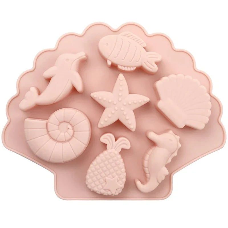 Ocean Silicone Mold – Dolphin & Mermaid Chocolate & Candy Mold Silicone Baking Mold Qme