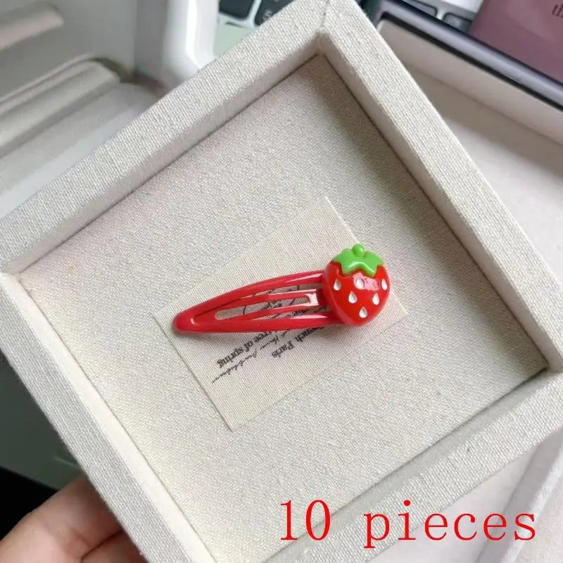 10Pcs Strawberry BB Hair Clips for Girls – Cute Baby Hairpins Girls Hair Clips Qst A3