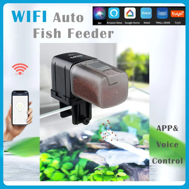 Ilonda WiFi Automatic Fish Feeder | Smart Aquarium Tank Feeder Automatic Fish Feeder Qme