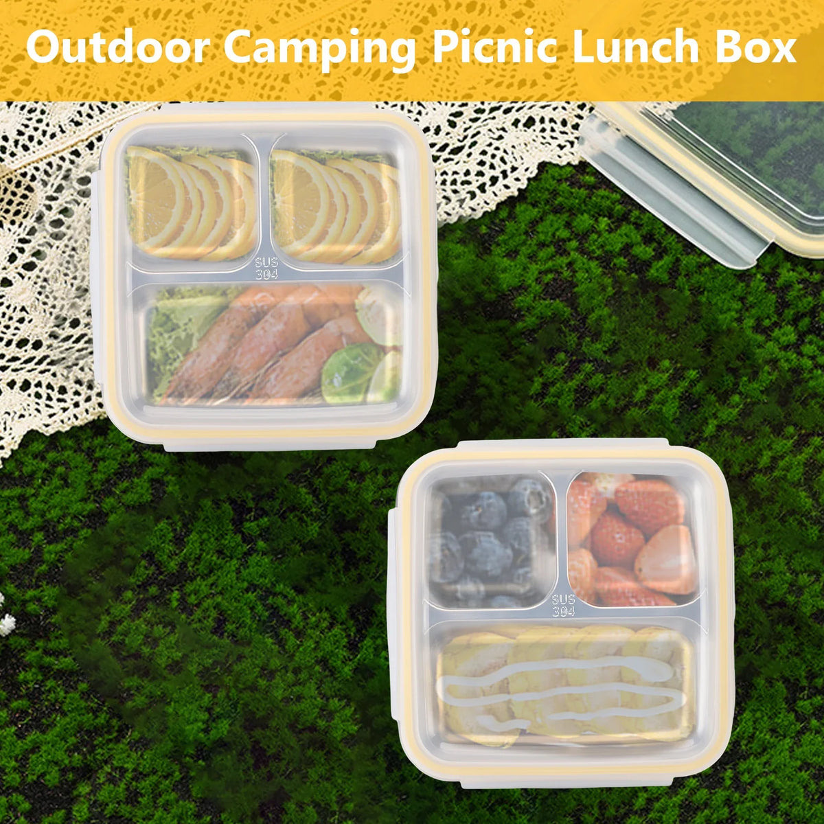 Stainless Steel Lunch Box 1200ml – Leak-Proof Food Container Stainless Steel Lunch Box Qme