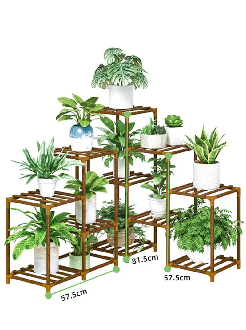 Wood Ladder Plant Stand – Indoor & Outdoor Display Shelf Ladder Plant Stand Qst