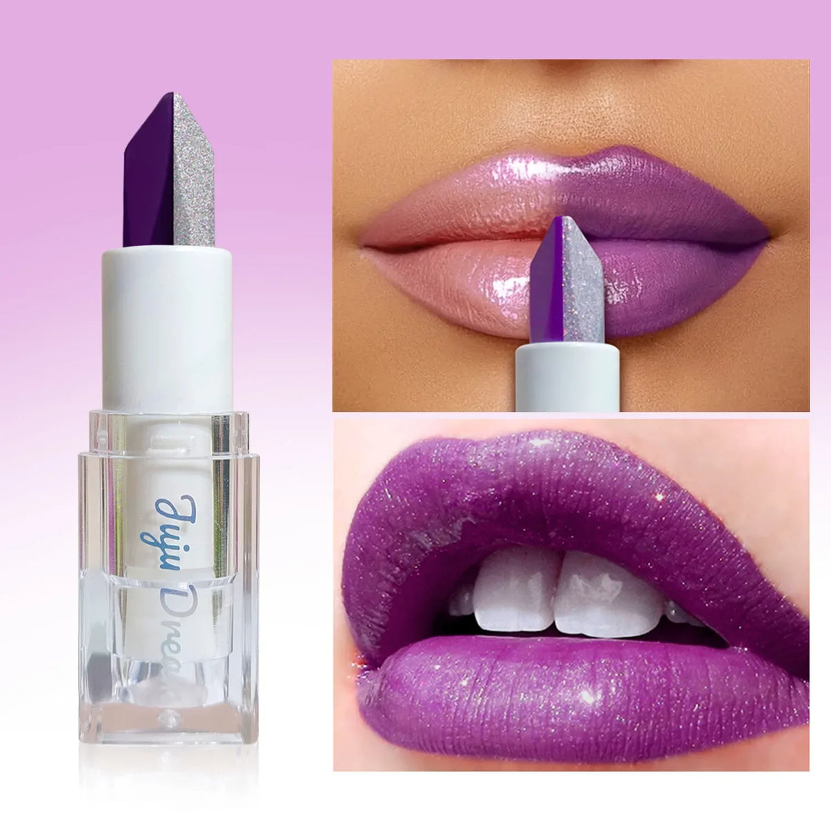 JUJU DREAM Two-Tone Split Lipstick – Glitter & Matte Dual Split Lipstick Qme