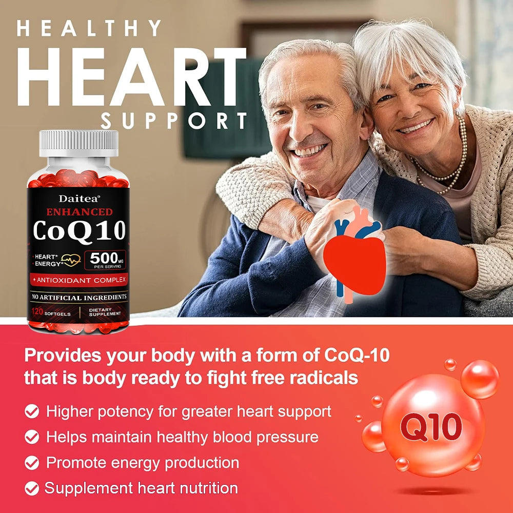 ZENVITALIZE CoQ10 500mg High Absorption Supplement Capsules CoQ10 Supplement Qst