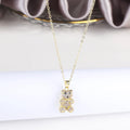 18K Gold Plated Cubic Zirconia Bear Pendant Necklace for Women Pendant Necklace Qme 1