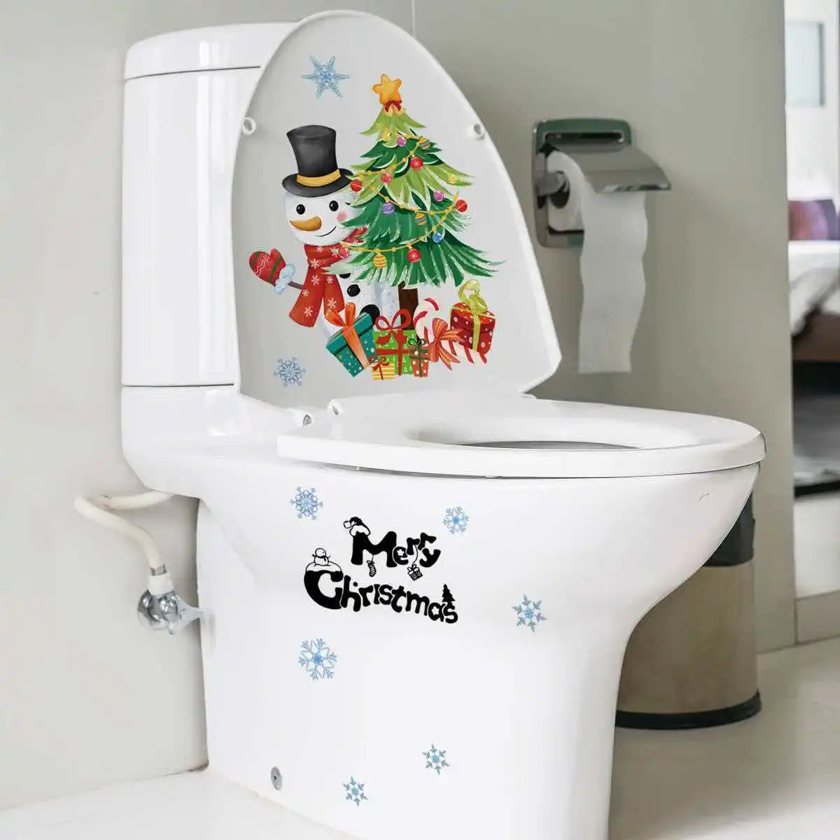 Christmas Snowman Snowflake Wall & Toilet Sticker Decals | Qme Decorative Wall Sticker Qme