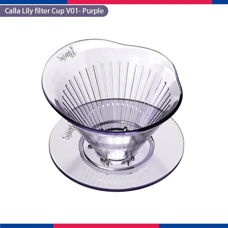 Bincoo Tritan Reusable Coffee Drip Filter Cup & Tray Set Coffee Drip Filter Set Qst Purple China Mainland