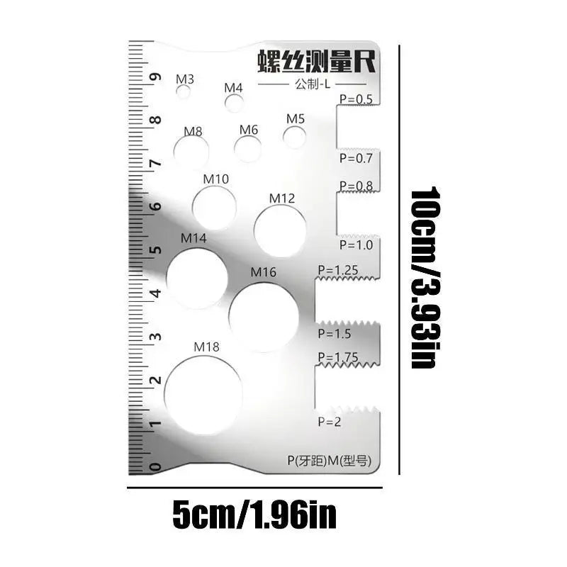 Stainless Steel Screw Thread Pitch Gauge | Metric Measurement Thread Pitch Gauge Qme