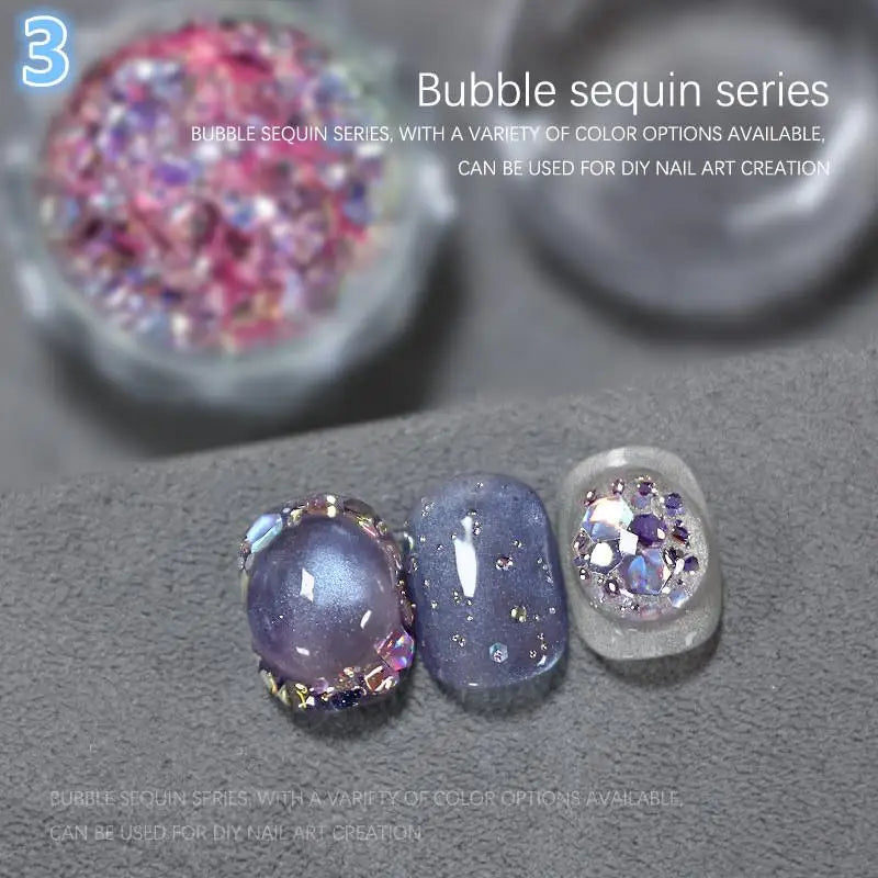 Hexagonal Glitter Sequin Nail Art Jar – Bubble & Mixed Glitter Nail Art Glitter Qst 3