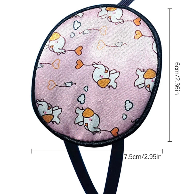 Cute Kids Silk Eye Patch – Single Eye Occlusion Eyeshade Children's Eye Patch Qst