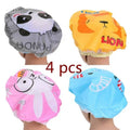 Cartoon Shower Caps for Women – Colorful Bath Hair Covers 4Pcs Shower Cap Set Qme Random style 4Pcs