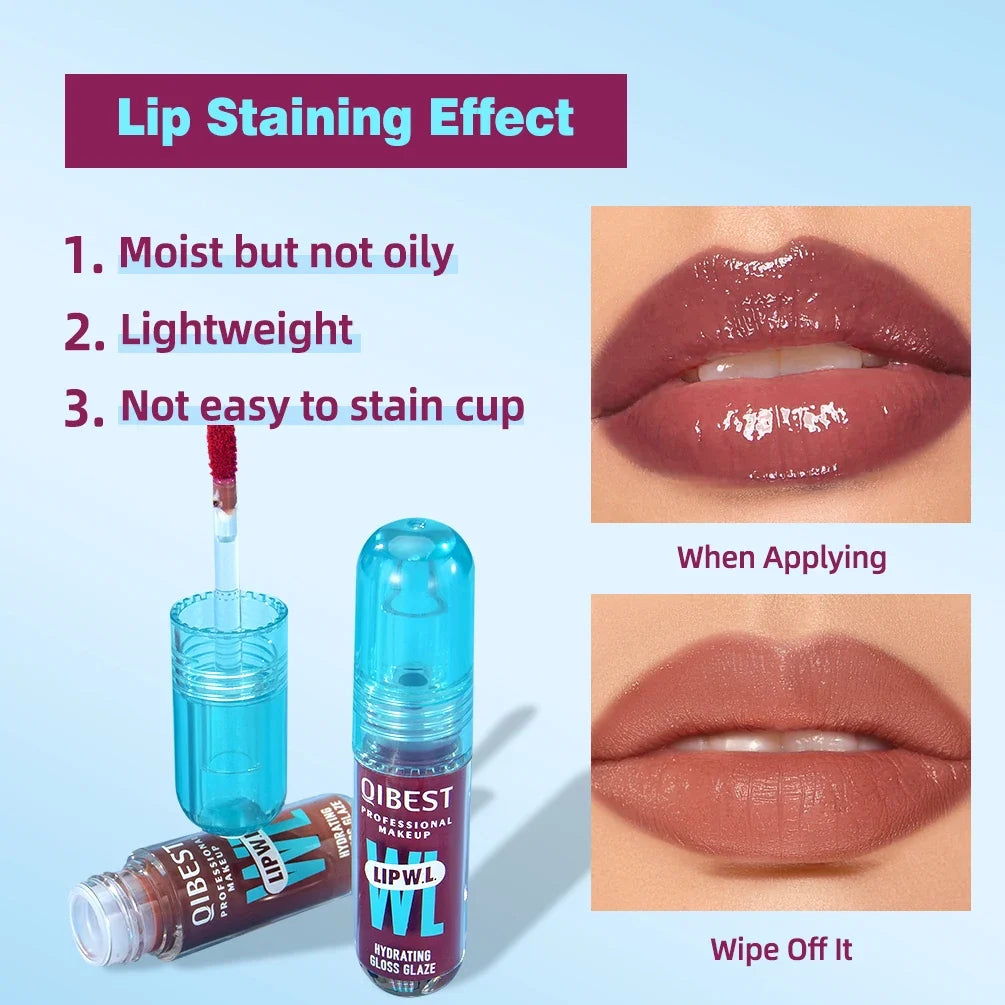 QIBEST Crystal Lip Gloss Mirror Watery Glaze | Long Lasting Lip Gloss Qme