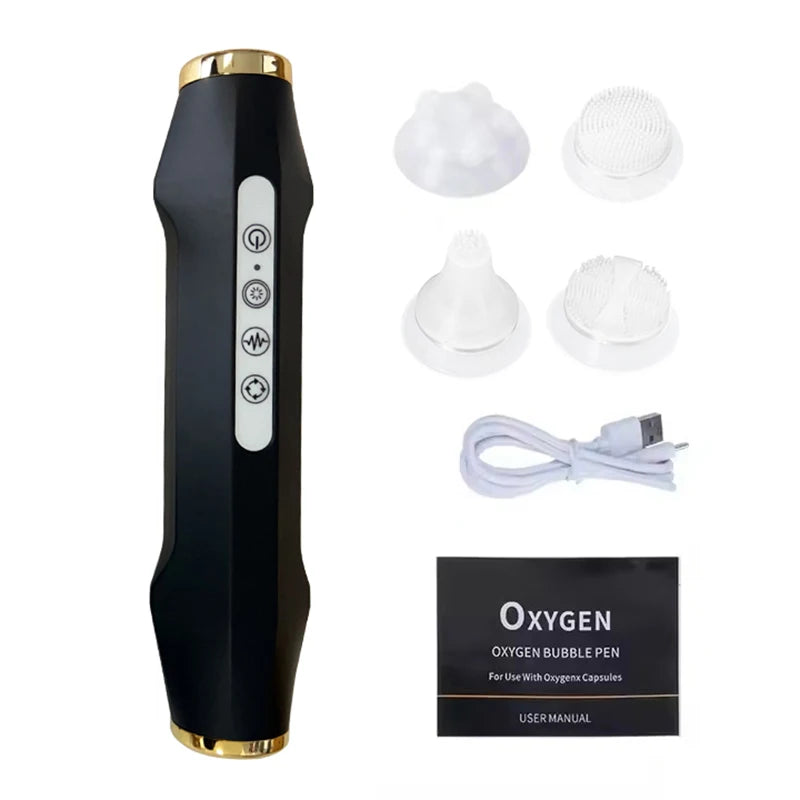 CO2 Oxygen Bubble Facial Pen – LED Spa Skin Cleansing Device Facial Beauty Device Qst No Box