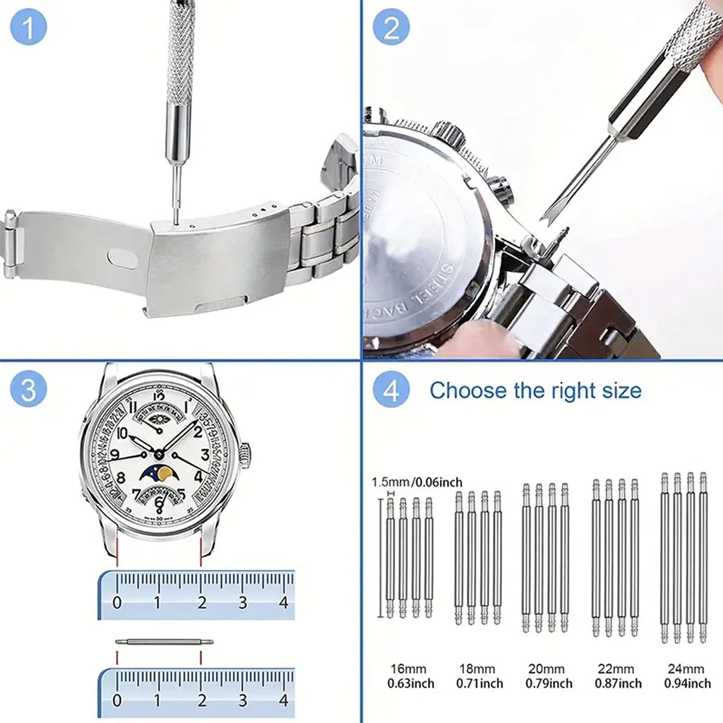31-Piece Watch Battery Replacement & Repair Tool Kit Watch Repair Kit Qme
