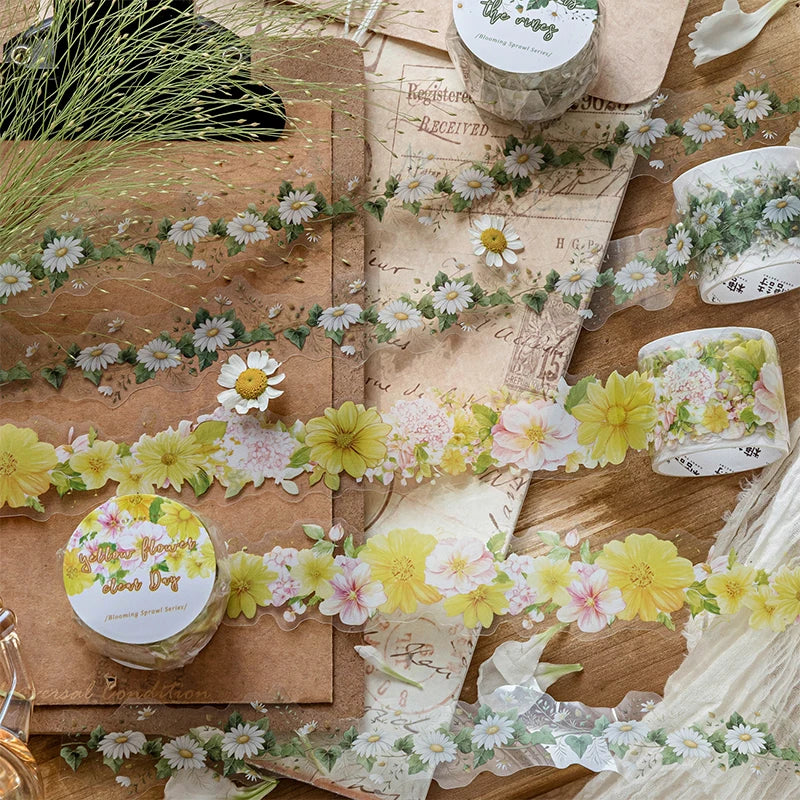 Floral Washi Tape Set – Spring & Summer Aesthetic Decor Decorative Washi Tape Qme