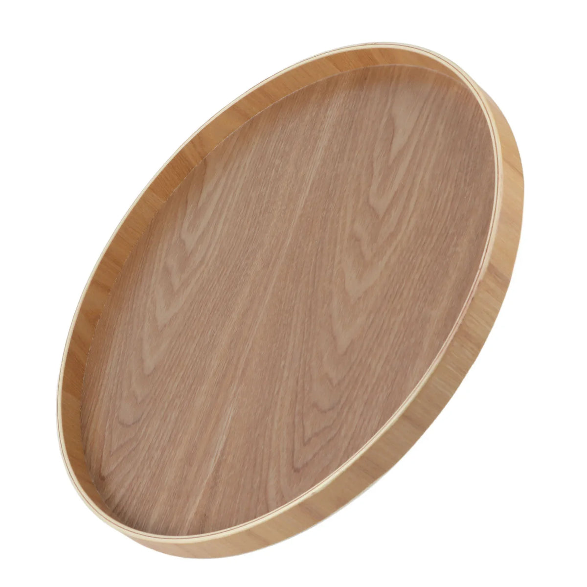 Round Solid Wood Serving Tray 14.76" – Tea, Coffee & Snack Tray Wooden Serving Tray Qme