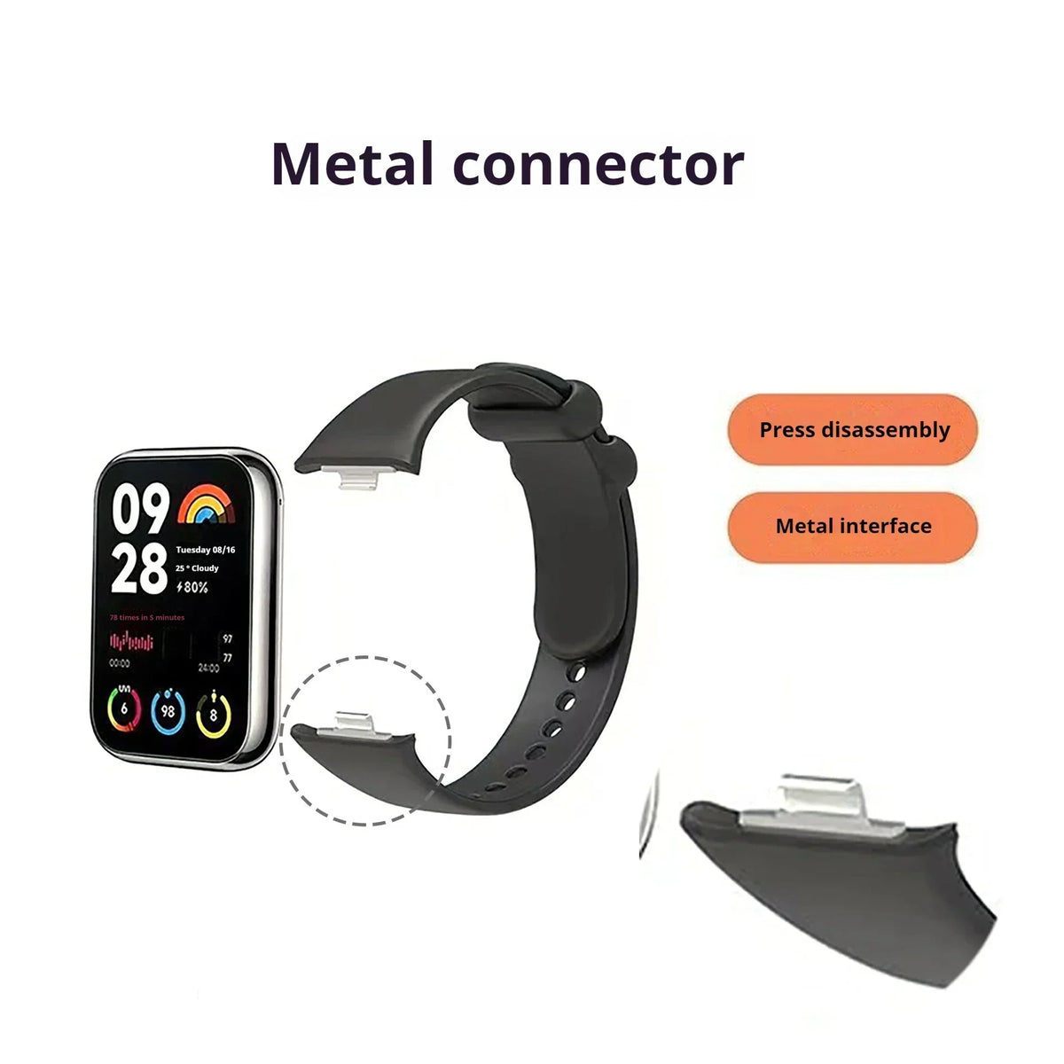 Xiaomi Mi Band 8 Silicone Strap & Protective Case – 31 Colors Smartband Strap & Case Qme