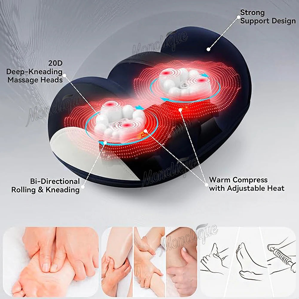 3D Shiatsu Foot & Leg Massager with Heat – 3 Modes Foot Leg Massager Qst