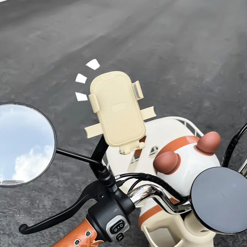 Universal Motorcycle & Car Phone Holder – Handlebar Mount Phone Mount Holder Qme Rear view mirror A