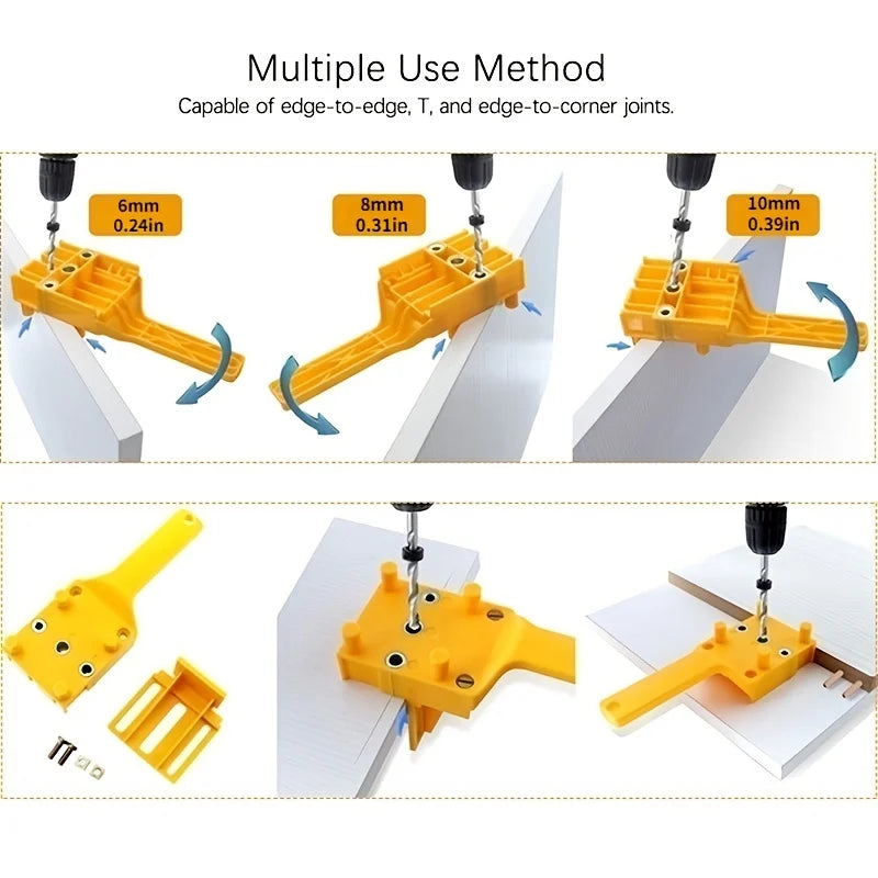 Wood Drilling Locator Jig – Handheld Hole Punch Guide Tool Woodworking Drill Jig Qme