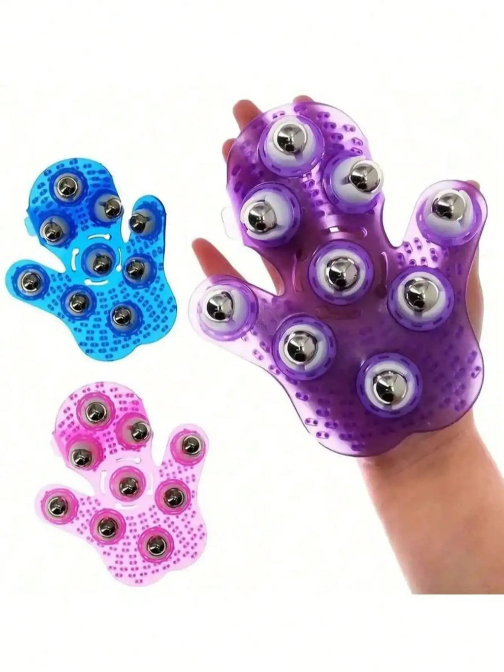 360 Rotating Silicone Body Massager with 9 Steel Balls Handheld Body Massager Qme