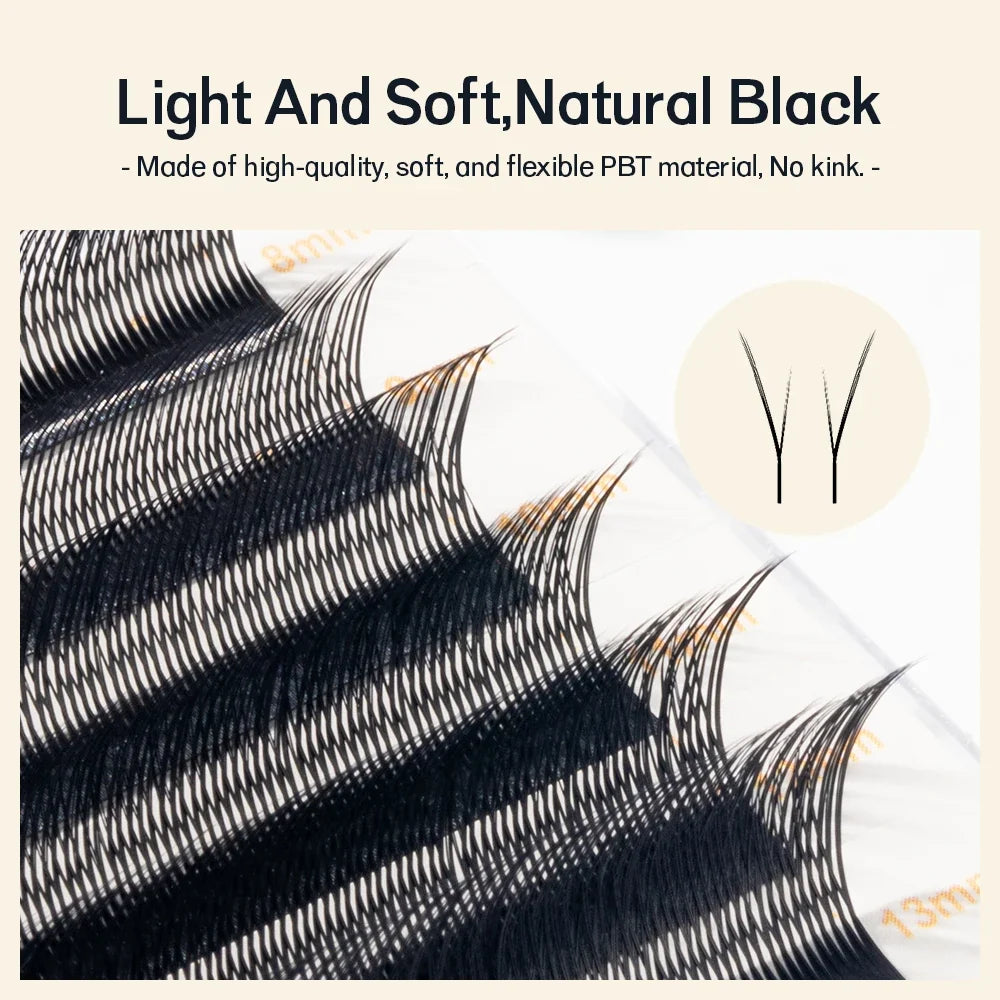 NATUHANA Fox YY Lash Extensions – Matte Black Natural Soft Lash Extensions Qme