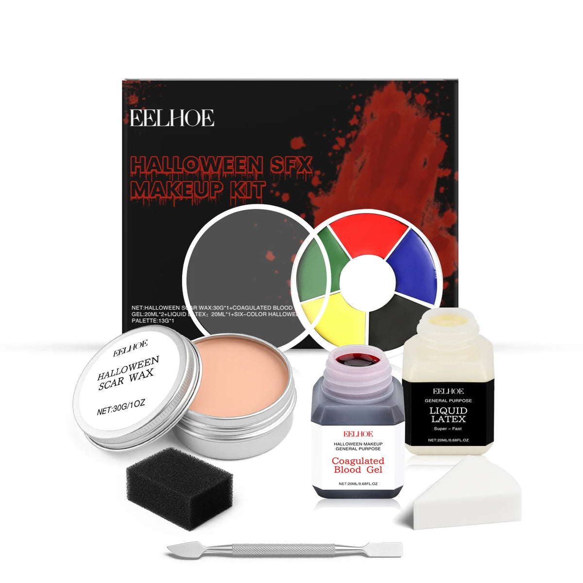 Halloween SFX Makeup Kit – Wound Scar Wax & Body Paint SFX Makeup Kit Qst 1set