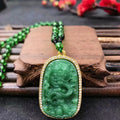 Green Jade Buddha Pendant Necklace – Maitreya Amulet Pendant Necklace Qme dragon
