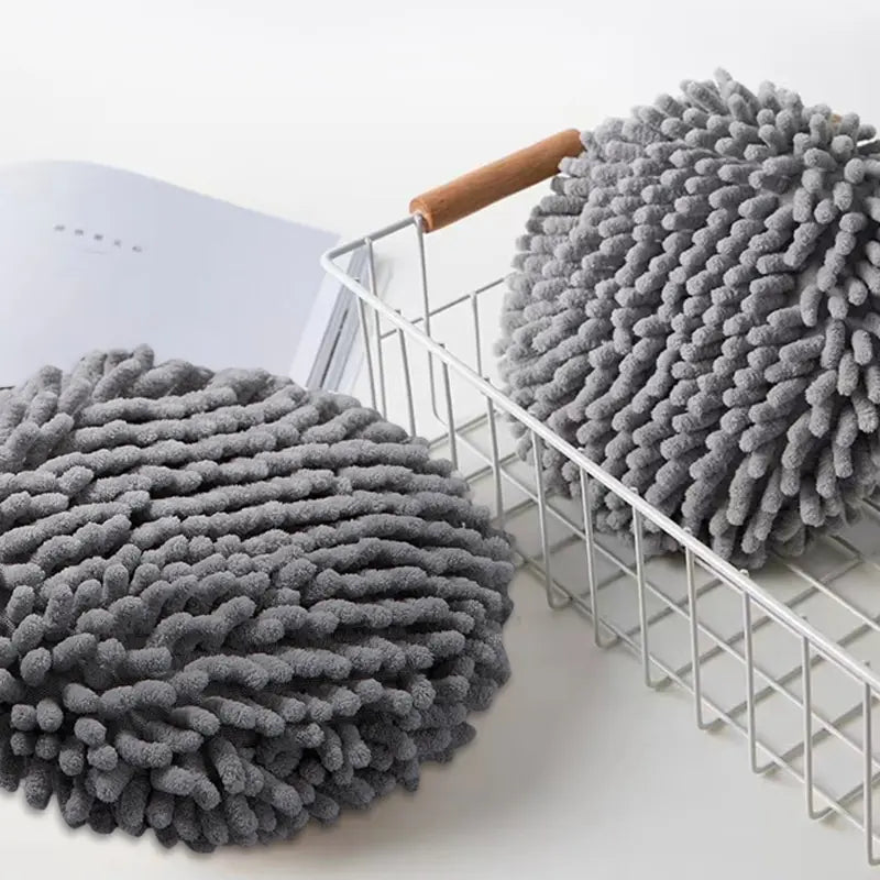 Quick-Dry Chenille Microfiber Hand Towel with Hanging Loop Microfiber Hand Towel Qme
