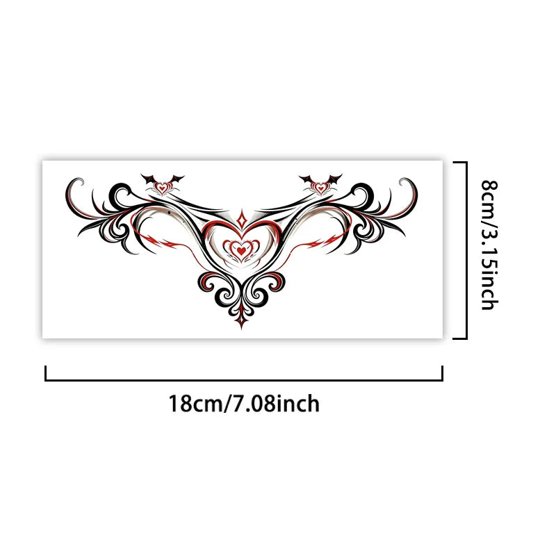 Love Heart Succubus Temporary Tattoo Sticker – Waterproof Temporary Tattoo Sticker Qme SS-049