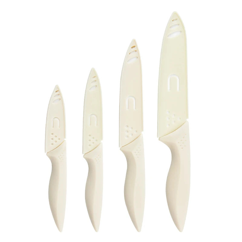 Xituo Ceramic Knife with Sheath – Sharp Kitchen Utility Knife Ceramic Kitchen Knife Qst beige 4PCS