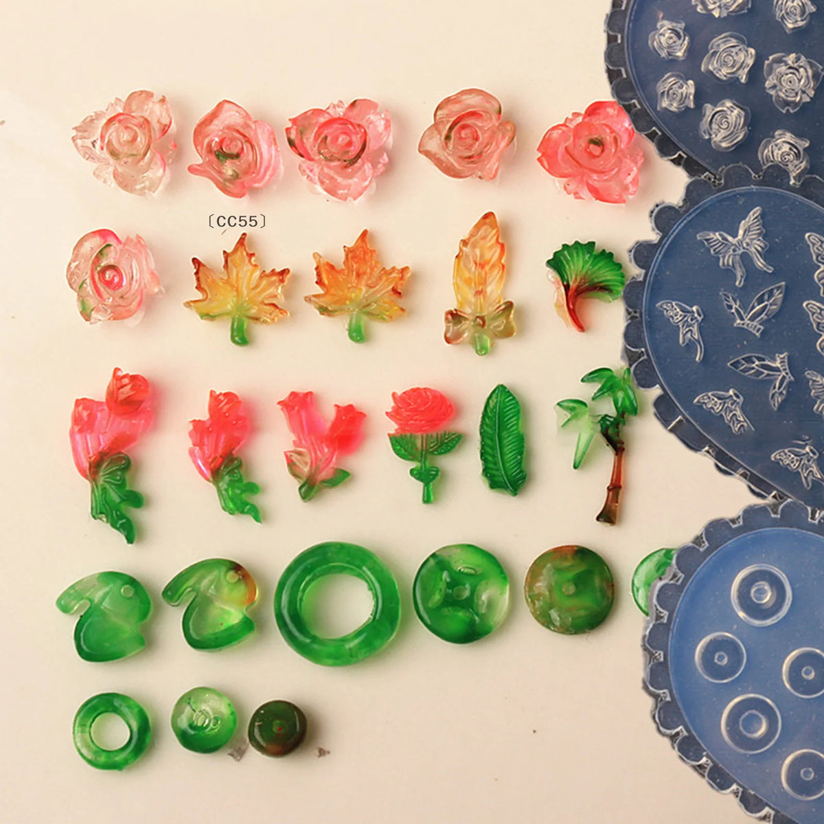 Heart Rose Butterfly Silicone Nail Art Stamping Mold – DIY Design Nail Art Mold Qst