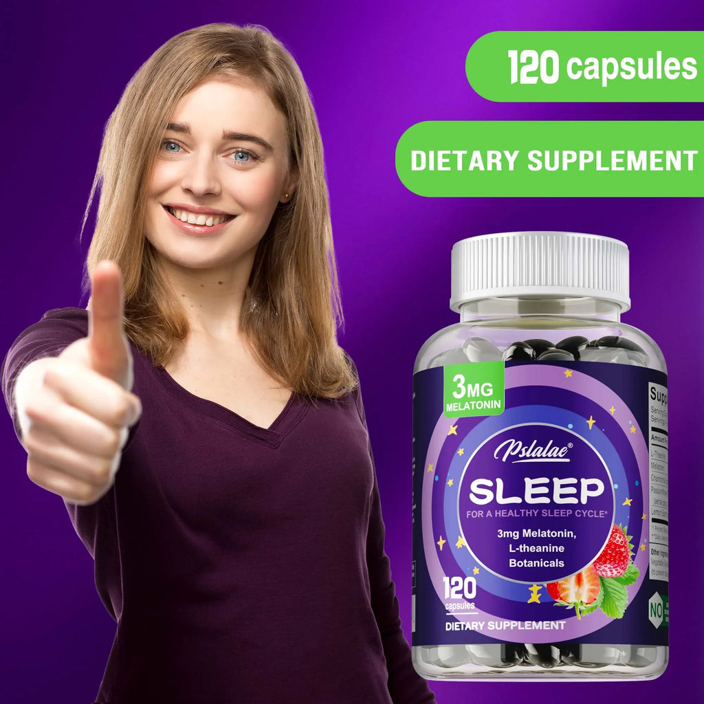 Pslalae Melatonin & L-Theanine Sleep Supplements | 3mg Sleep Supplement Qst