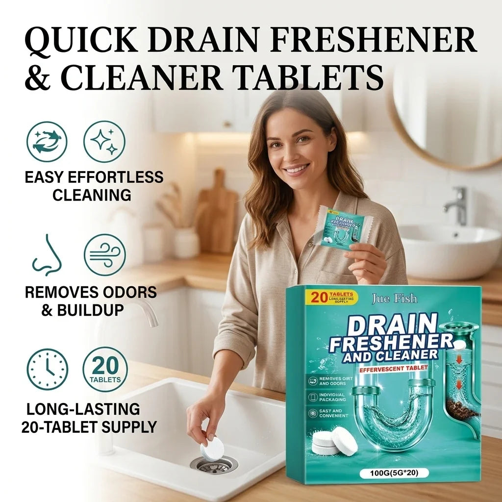 Sink Drain Cleaning Tablets – Remove Grease & Food Residue Drain Cleaning Tablets Qme