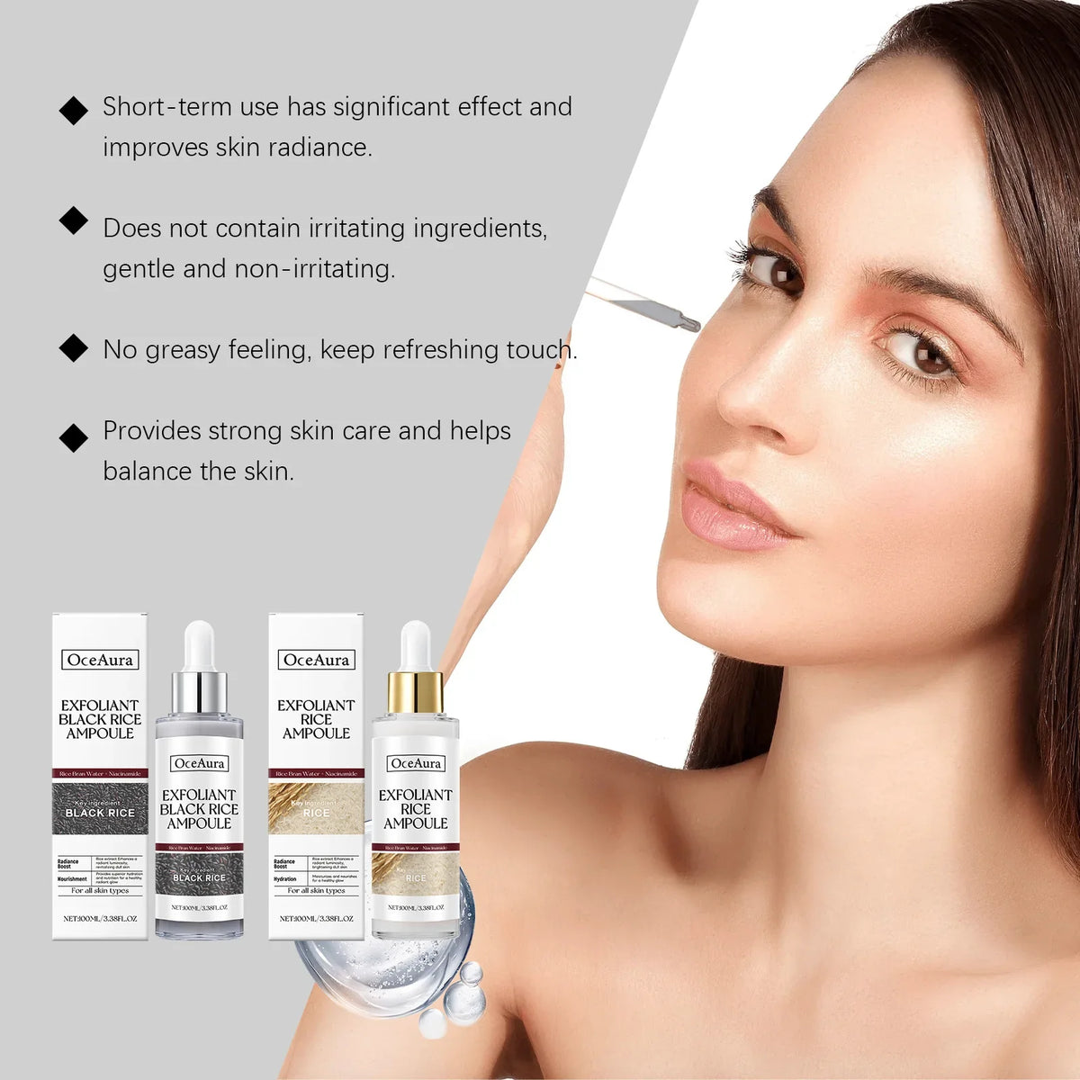 Rice Exfoliating Facial Serum – Pore Cleansing & Brightening Exfoliating Facial Serum Qme