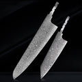 TURWHO Damascus Blank Blade Chef Knife Set – AUS-10, 67 Layer DIY Blank Knife Blade Qst 2PCS-1