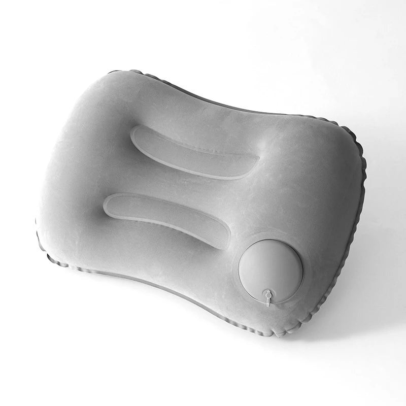 Portable Inflatable Pillow – Neck & Lumbar Support for Travel Inflatable Travel Pillow Qst grey