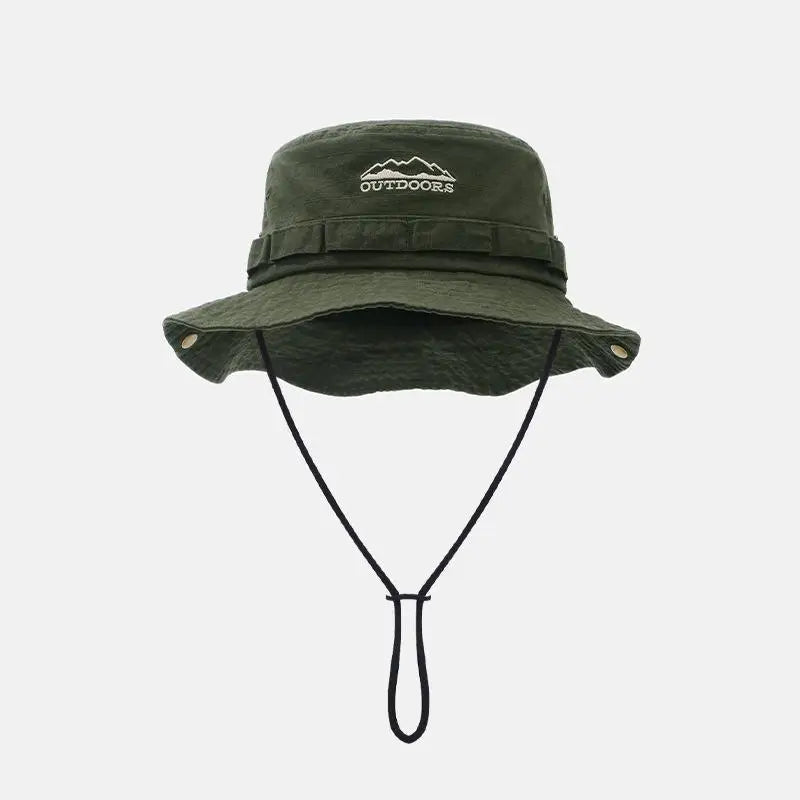 Wide-Brim Fisherman Hat – Outdoor Sun Hat for Hiking & Camping Outdoor Sun Hat Qst Green