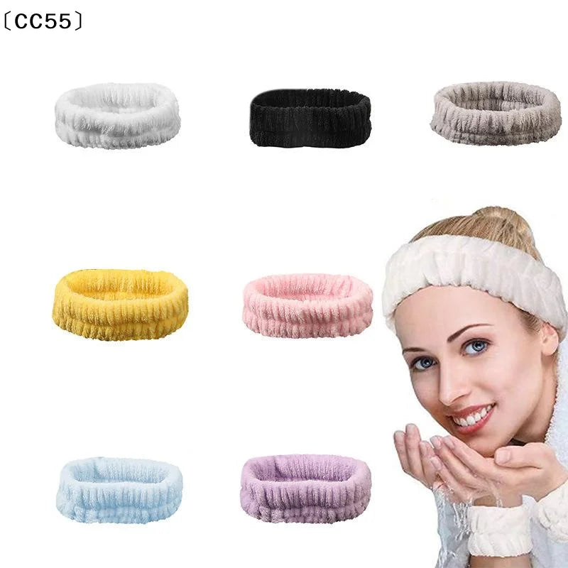 Women's Soft Coral Fleece Headband for Washing Face & Makeup Hair Headband Qst
