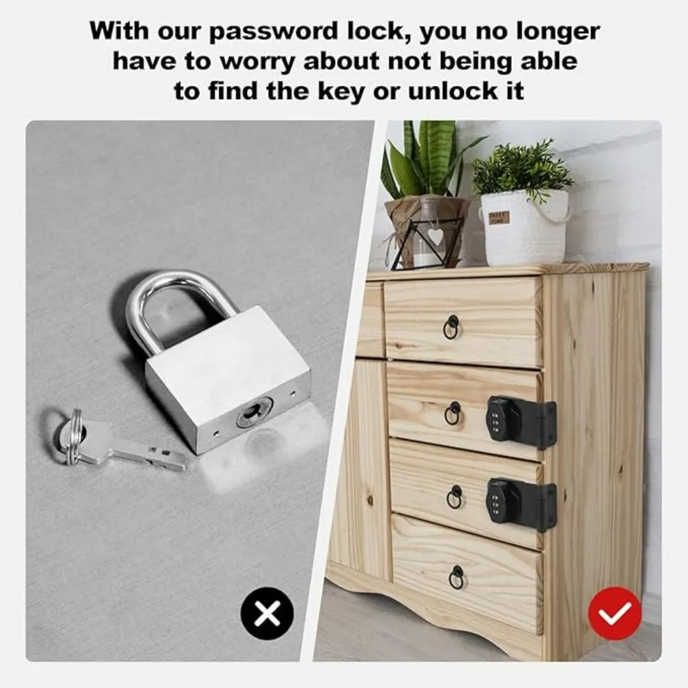 Double Drawer Password Lock | No-Drill Child Safety Cabinet Lock Cabinet Drawer Lock Qme
