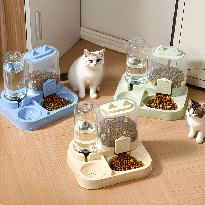 2-in-1 Large Pet Feeder & Water Dispenser – Dry/Wet Separation Pet Feeder Dispenser Qme