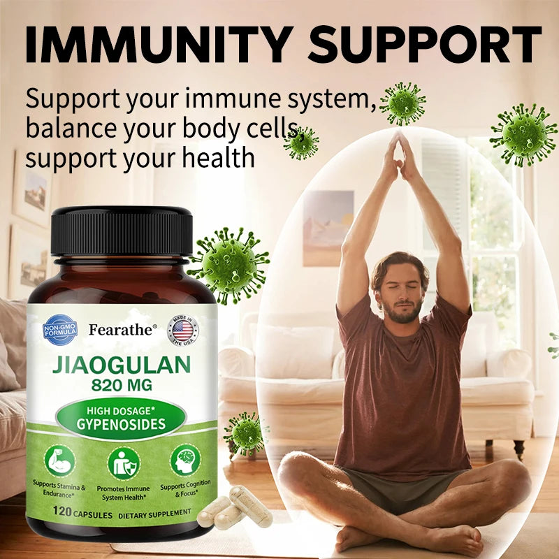 Jiaogulan Extract Capsules with Black Pepper | 60 Caps Herbal Supplement Qst