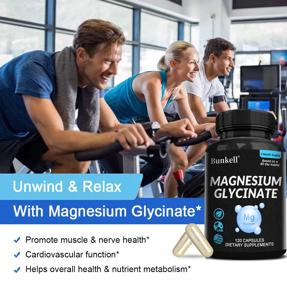 DETOXXTRA Magnesium Glycinate – Muscle, Bone & Sleep Support Mineral Supplement Qst