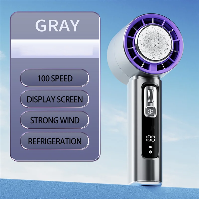MiLESEEY B15C 100-Speed Mini Handheld Fan with LED Display Handheld Personal Fan Qst