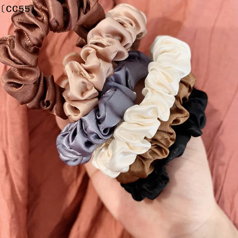 6-Pack Satin Scrunchies – Elastic Hair Ties for Women & Kids Satin Scrunchies Qst