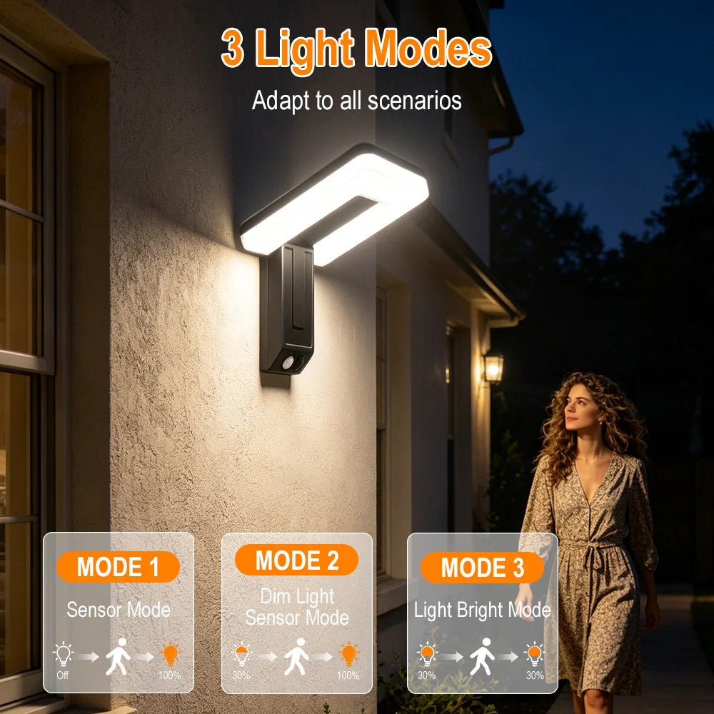 Foldable 120° Solar Motion Sensor LED Outdoor Wall Light Solar Outdoor Wall Light Qst